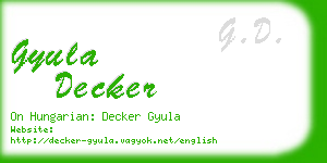 gyula decker business card